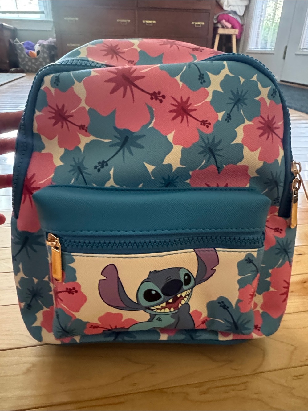 Bowels Disney Lilo & Stitch Pink and Blue Floral Kids Mini Backpack